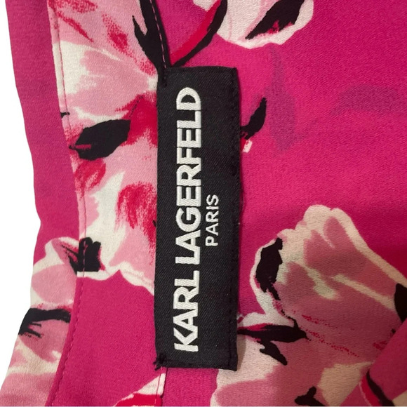 Karl Lagerfeld Paris Bright Colorful Sleeveless Shirt - Picture 4 of 9